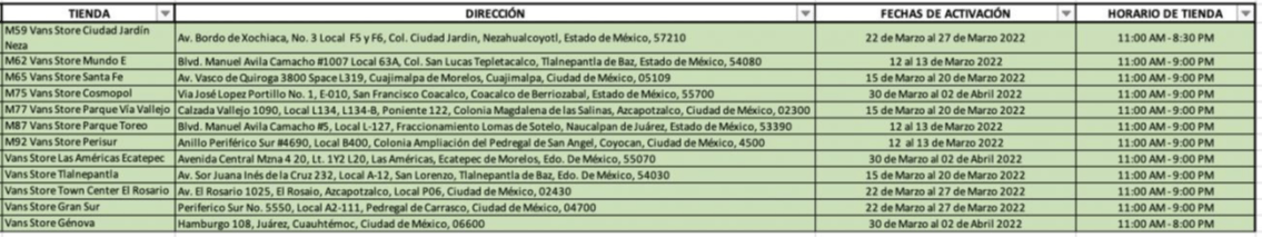 Horarios!