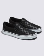 Gray checkered vans slip ons hotsell