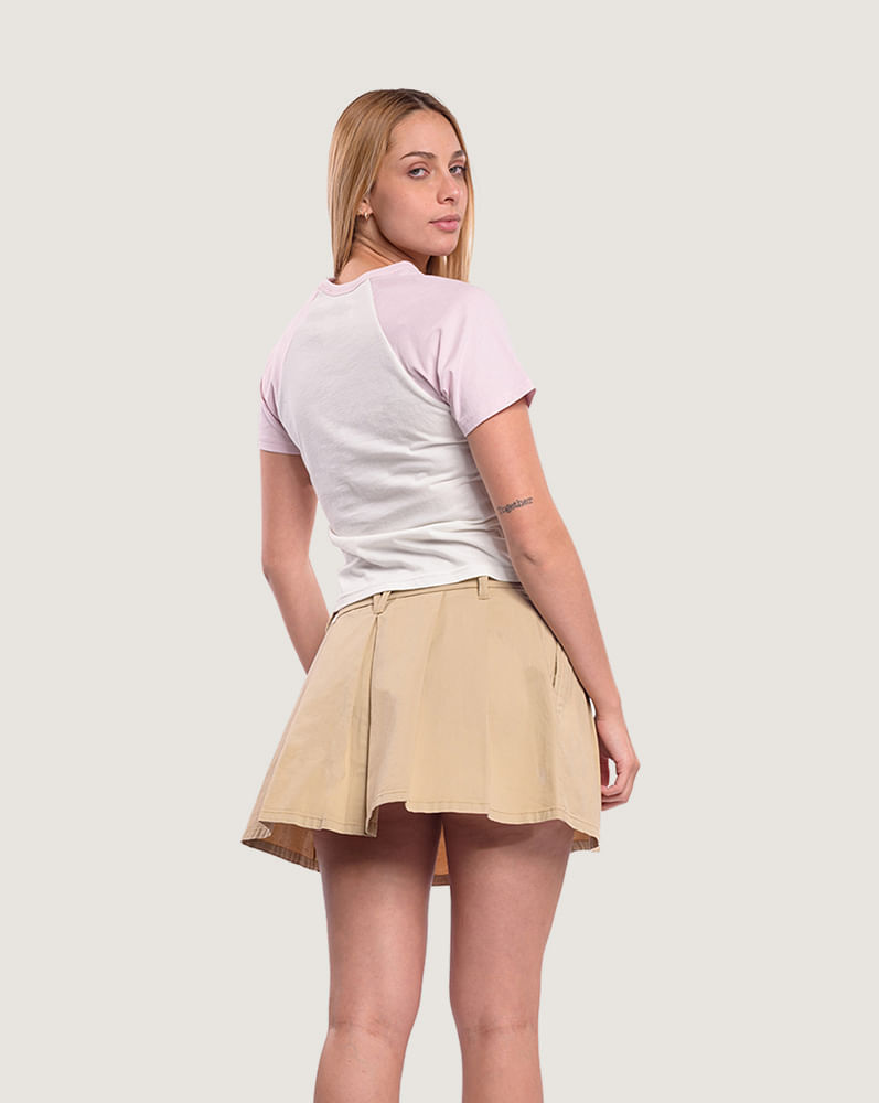 Falda mini tableada Authentic Chino